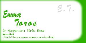 emma toros business card